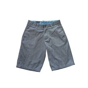 Y2K Volcom Frickin Pac Chino Short Mens 30 Gray Stripe 22" Skate Beachy Preppy